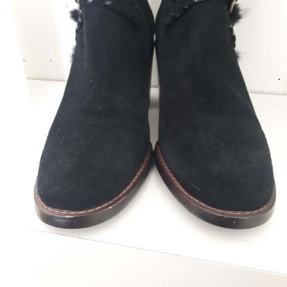 KINGFREED Leather Above Ankle Black Suede boot Fur trimmed EUC  sz 36 ( 6.-6.5) - Picture 5 of 8